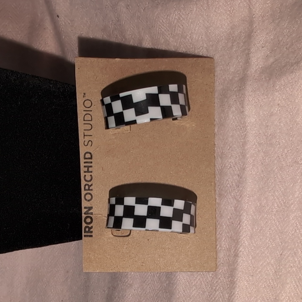 Checkerboard Hoop Earrings-NWT